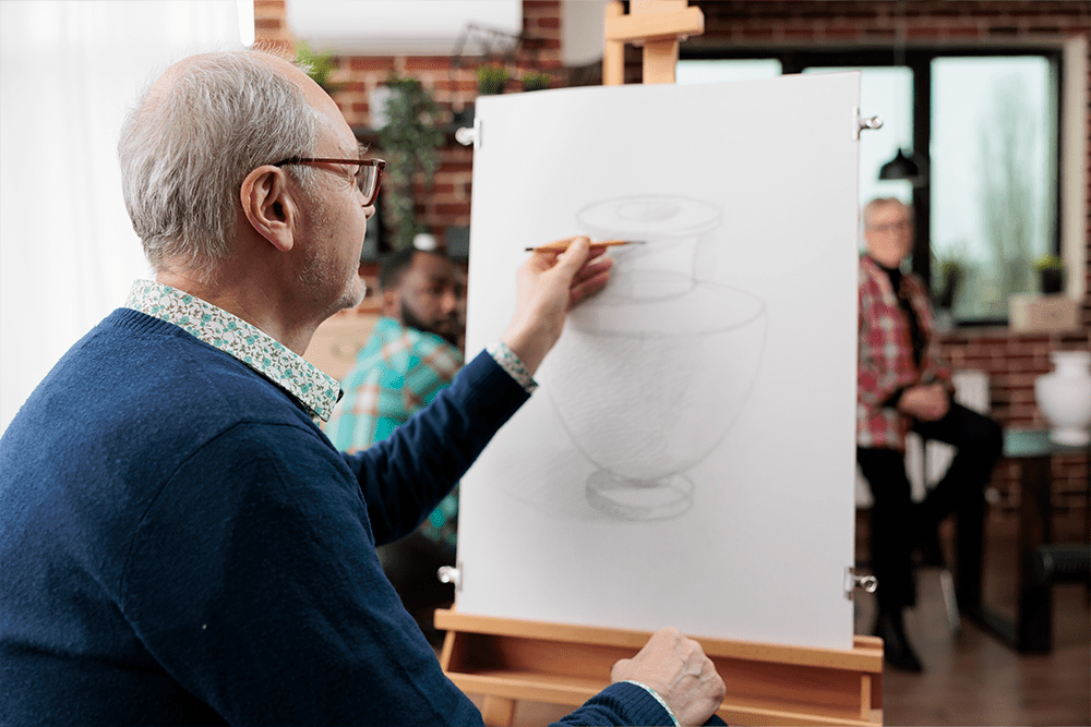 Faire du dessin à la retraite